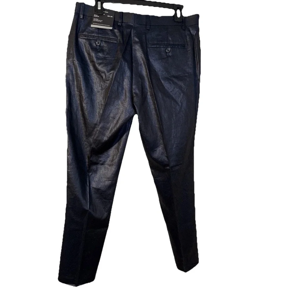 INC International Concepts Pants Mens 32x32 Blue Milan Slim Fit Dress Flat Front